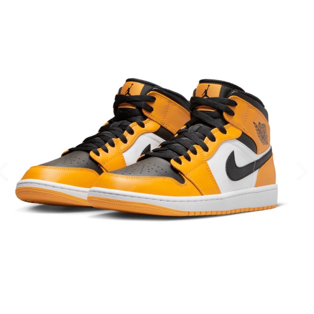 Air Jordan 1 Mid Shoes in TAXI/BLACK Combo 💛🖤
